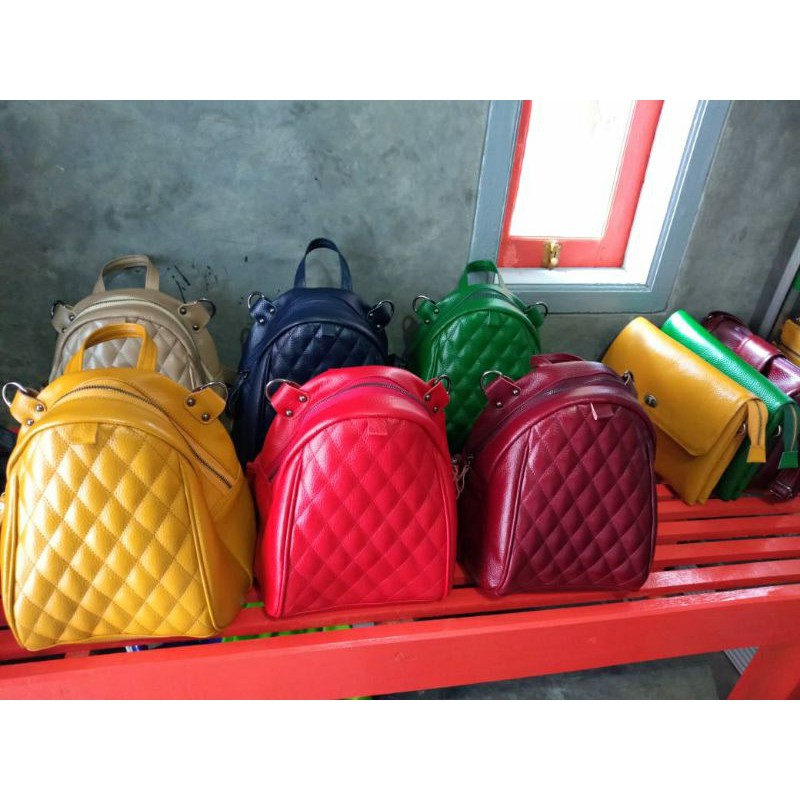 tas kulit ransel wanita asli garut