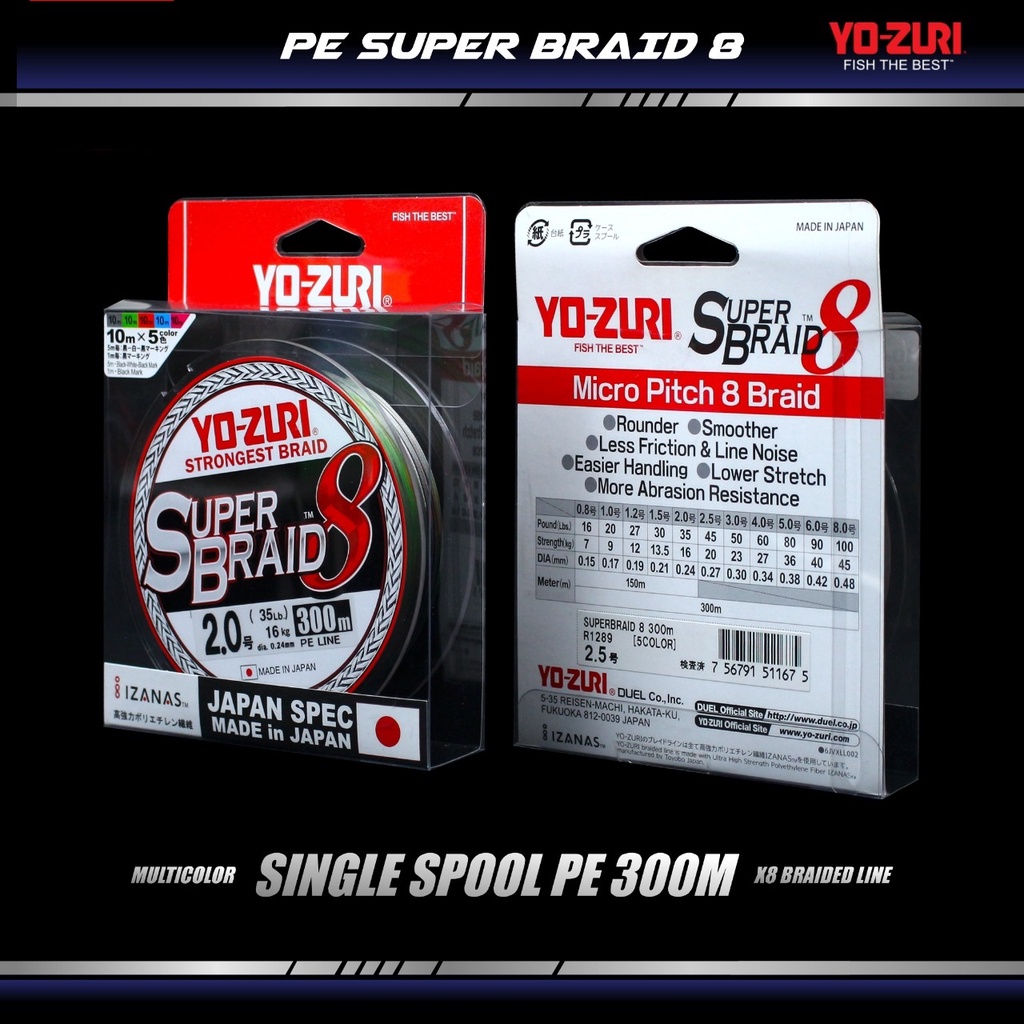 Senar Pancing PE Yozuri Super Braid X8 300 Meter