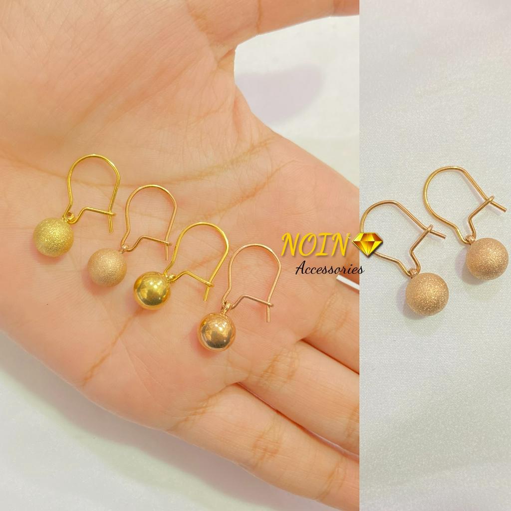 Anting Titanium Wanita Bola 8m Korean Earing Aksesoris Fashion Murah Anti Karat