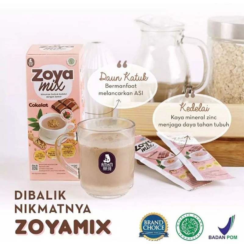 MAMABEAR ZOYA MIX Asi Booster Susu Kedelai Pelancar ASI Daun Katuk Soyamix Zoyamix Susu Soya Mix Mama Bear