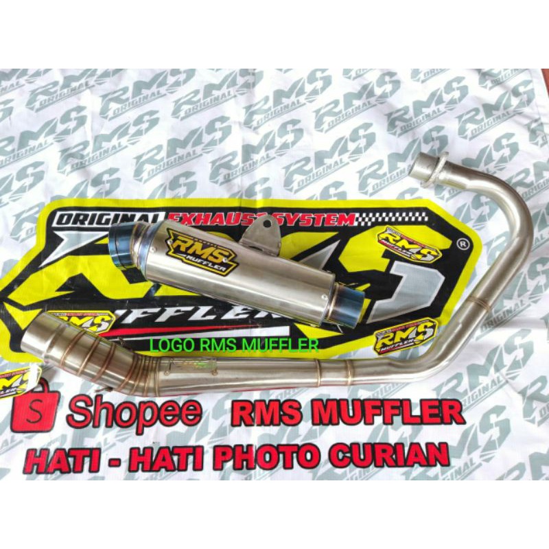 Knalpot RMS Muffler Original Kompetisi Megapro CB GL Tiger ujung blue