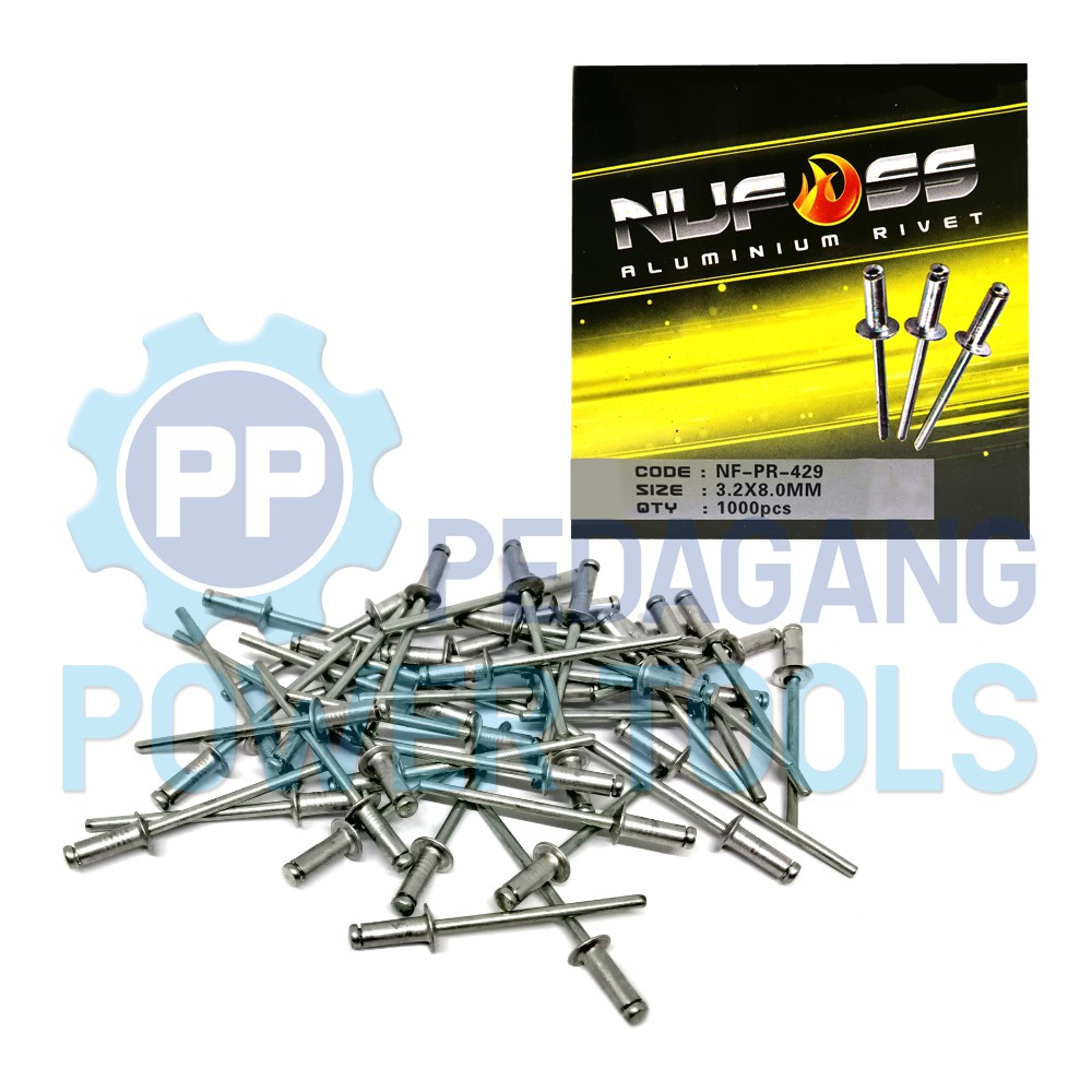 NUFOSS 429 PAKU RIVET 3.2 x 8 MM 1.000 PCS BLIND RIPET RIFET TEMBAK