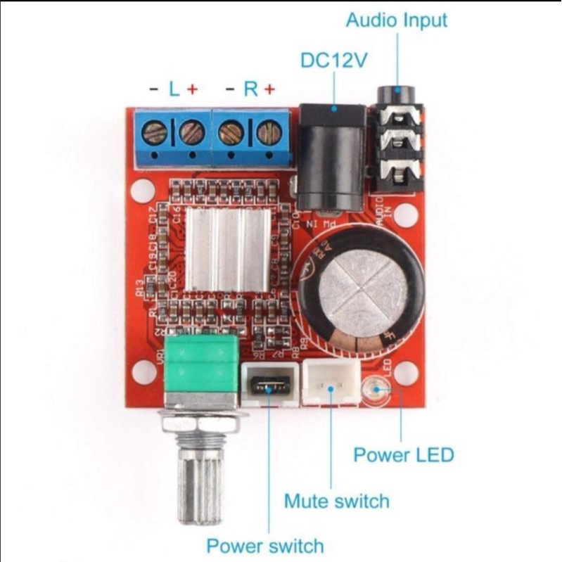 STANDAR Modul PAM8610 2x15W HIFI Stereo Mini Power Digital Amplifier Class D