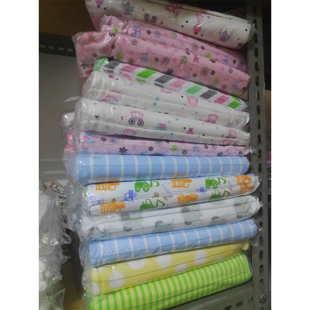 Baby Grow Bedong Bayi Flanel isi 4 Motif Baru 76cmx102cm BabyGrow Selimut Bayi Baru Lahir