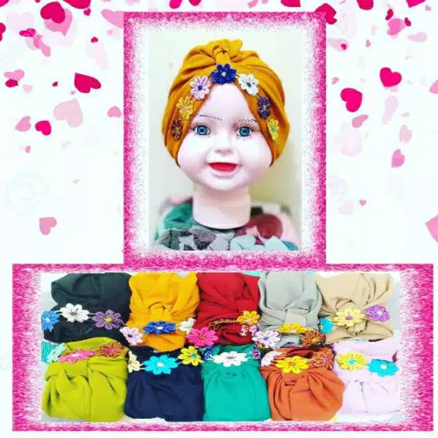 Turban Simple Bungga Renda Lucu | Ciput Anak | Turban Anak | Cput bayi | Alus Collcetion | BISA C.O.D