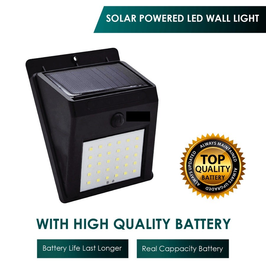 Solar Sensor Wall Light / Lampu Sensor Tenaga Surya 30 LED Lampu Taman Dinding