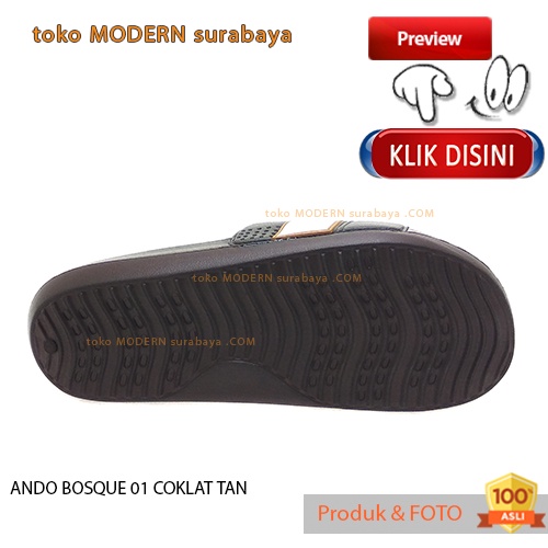 ANDO BOSQUE 01 COKLAT TAN sandal pria sandal slide flip flop karet