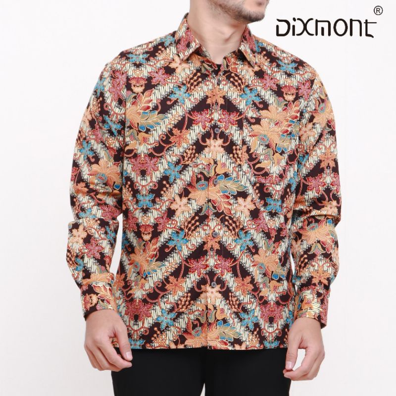 Dixmont Kemeja Pria Batik Panjang Hem BL00621