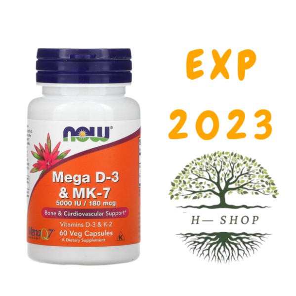 NOW MEGA D-3 MK-7 5000 IU 180 MCG FOODS FOOD D3 MK7 K2 K-2 Vitamin Vit