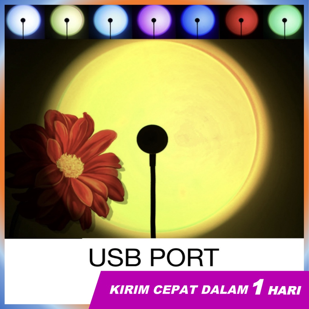 ZEXI Lampu Sunset 7 Warna/ USB Colorful Sunset Lights/ Sunset Lamp