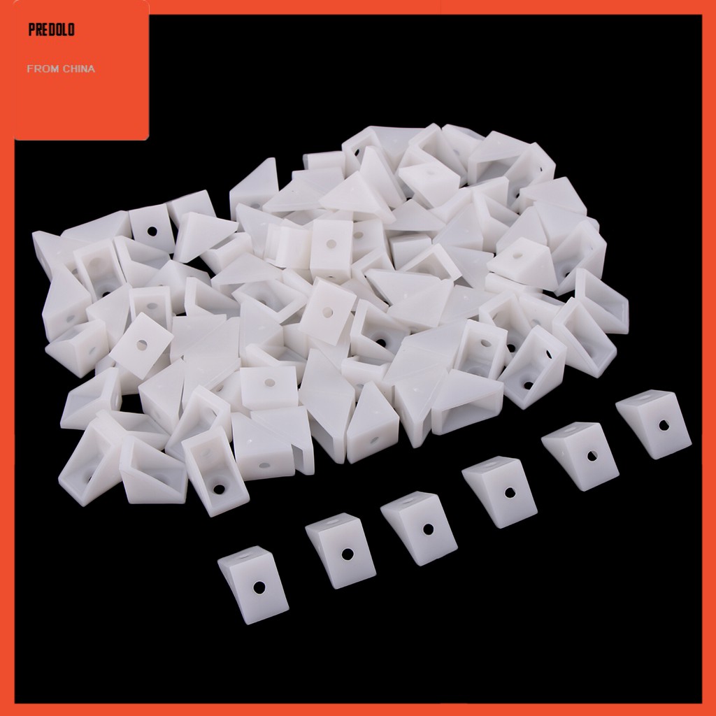 100pcs Bracket Sudut Kanan Bentuk L Bahan Plastik Untuk Furniture