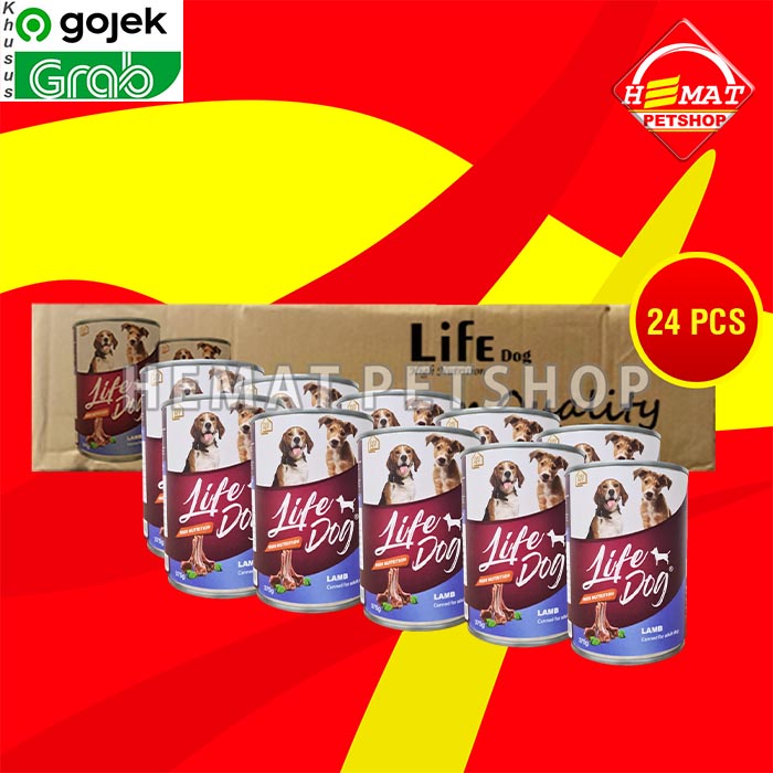 Gosend Life Dog Makanan Anjing Wet Food Kaleng Dus Isi 24 PCS 375 GR