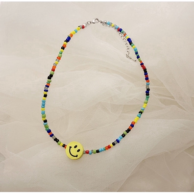 Kalung Choker Manik-Manik Mutiara Imitasi Handmade Warna-Warni Gaya Boho Untuk Wanita