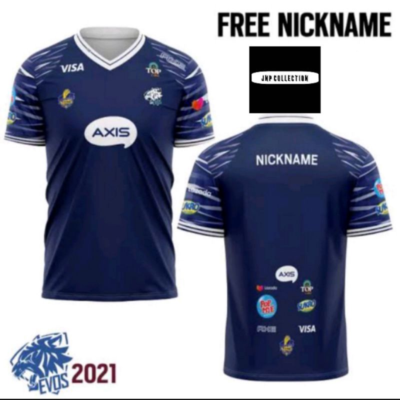 JERSEY KAOS EVOS TERBARU 2021 GAME MOBILE LEGEND ML FREEFIRE FF PUBG AOV (FREE NICKNAME)