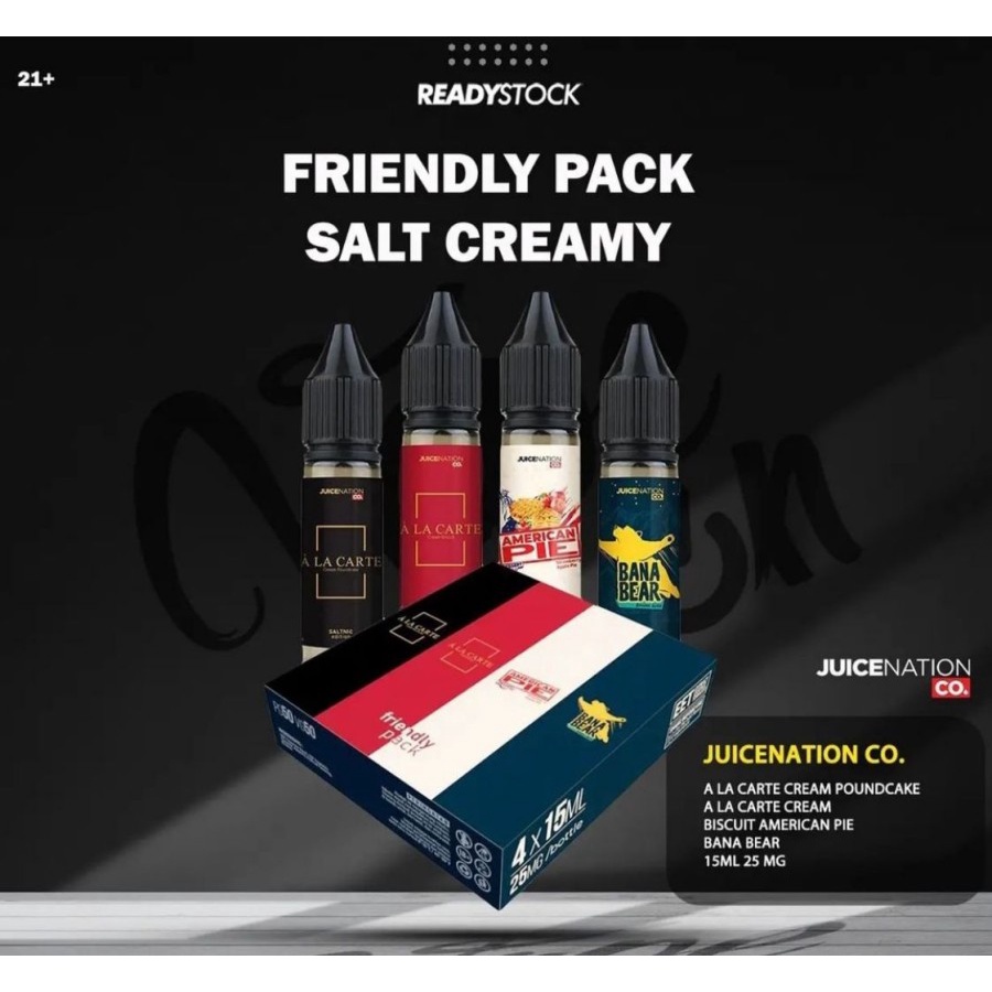 Friendly Pack SaIt nic 4 x 15ml Original Creamylicious Bercukai