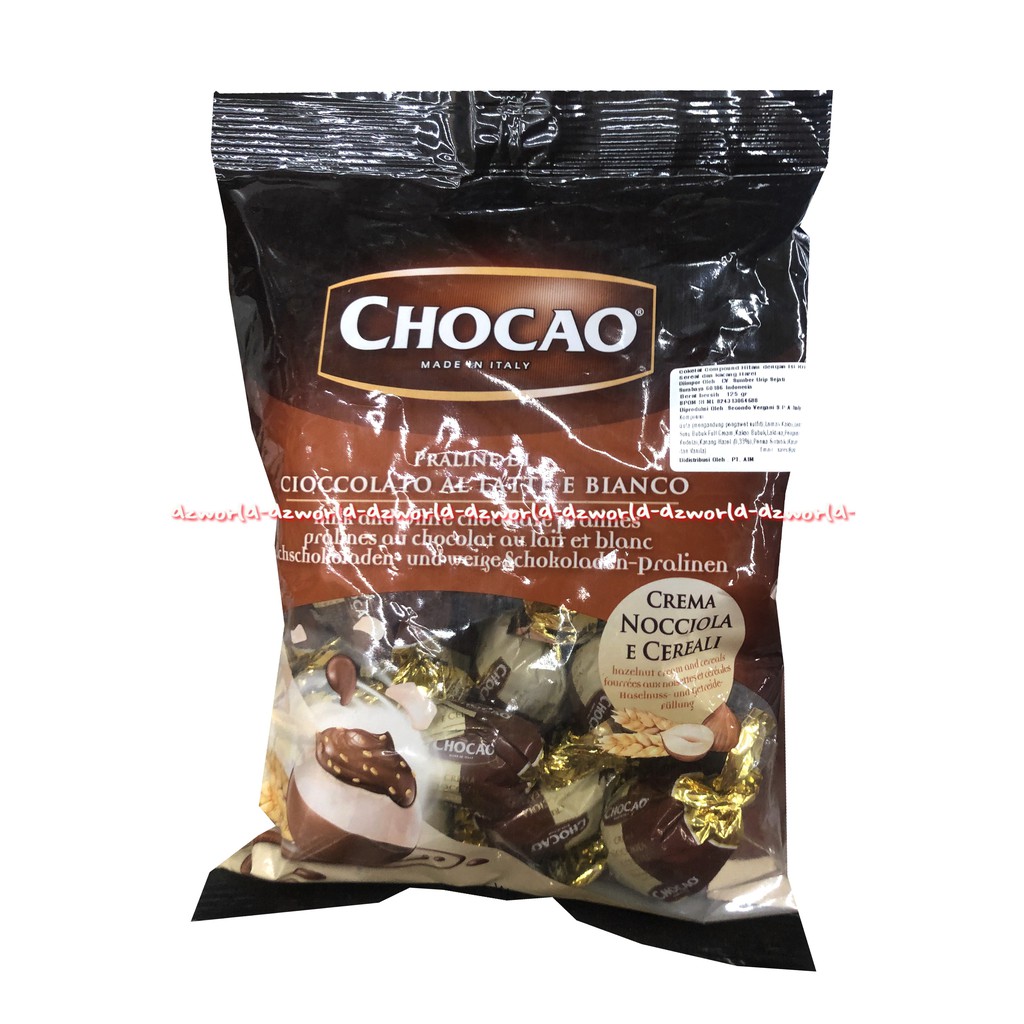 Chocao Praline Cioccola Po Crema Nocciola Cokelat Isi Kacang Hazelnut 125gr