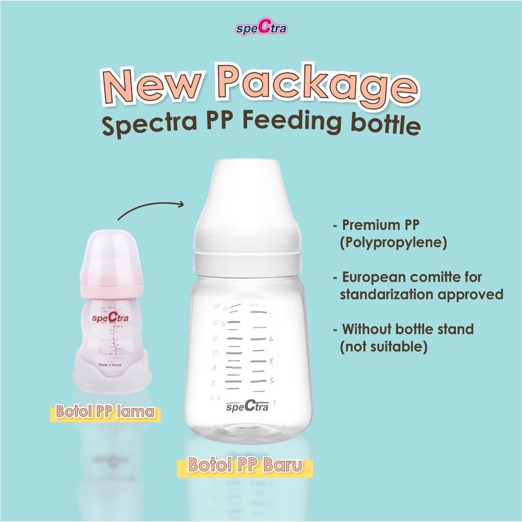 Spectra - Botol ASI Wideneck 160ml x 2pcs / Satuan - Baby Bottle PP ASI Storage 160 ml (Tanpa Dot)