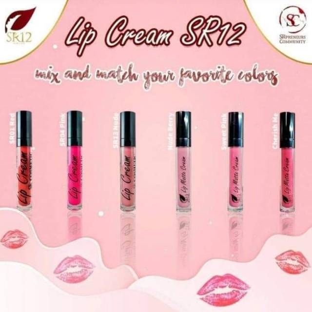 SR12 LIP MATTE CREAM BPOM / LIPSTIK MATTE MAKE UP / BEBAS PARABEN , TAHAN LAMA &amp; RINGAN