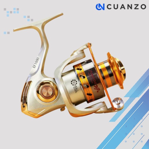 REELSKING EF1000 Reel Pancing Spinning 12 Ball Bearing / Rell Reel Rel Ril Riil Rill Gulungan Penggulung Kerek Kerekan Katrol Senar Pancing Pancingan Ikan Mas Udang Galatama Casting Tegek Tegeg Power Handle Laut Mini Anti Karat Murah Kuat Metal Alumunium