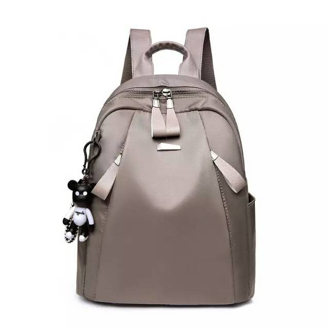 TAS RANSEL ANTI AIR BACKPACK WANITA HITAM  MOTIF POLOS KOREA KULIAH SEKOLAH KERJA TA126B5 STEIN-5