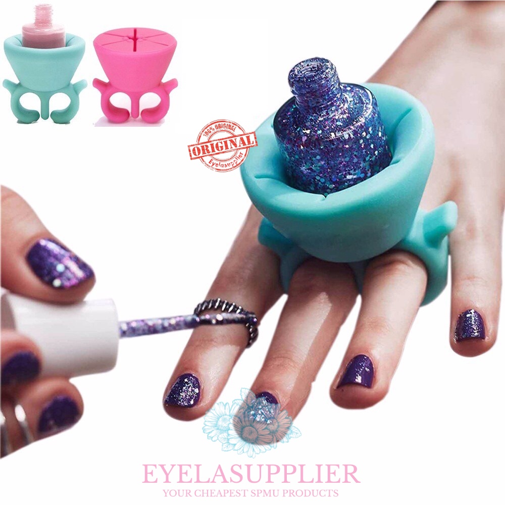 Nail Polish Ring Holder Cincin Kutek Pemegang Pengaman Manicure Pedicure Tosca  Pink Nailart Art GEL