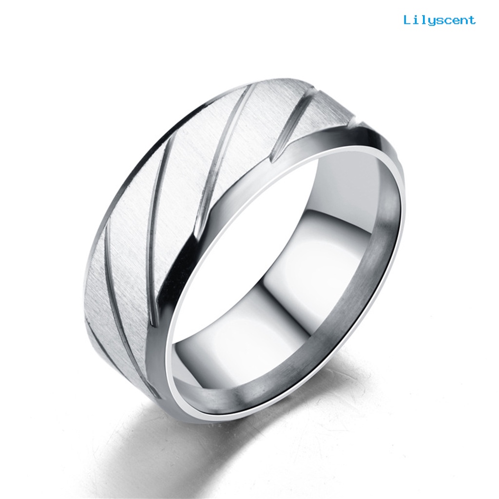 Ls Cincin Pasangan Bahan Stainless Steel Motif Twill Geometris Untuk Pertunangan