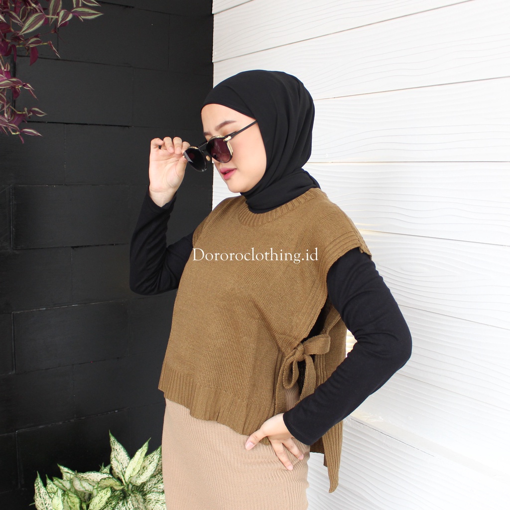 Vest Rompi Tali Rompi Rajut Oversize