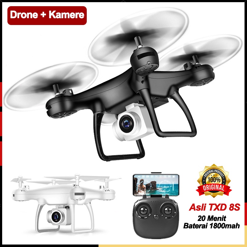 Asli TXD 8S WIFI Drone Kamera 1080P HD Rotasi 360° GPS Mini Drone Baterai 1800mAh 20 Menit Mainan Ha