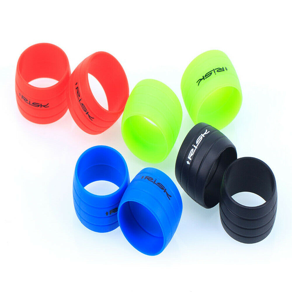 2PCS Cycling Handlebar Tape Fixing Sleeve Silicone Rubber Anti-Skip Road Bike Plugs Waterproof Protective Ring