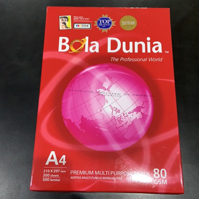 

Bola Dunia Hvs A4 80 Gr 1 Rim Kertas Print Kuliah