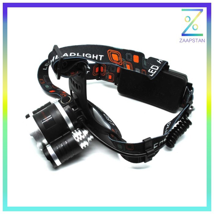 TaffLED Power Headlamp 3 LED 5000 Lumens Cree XM-L - T6 HD-LD - Black