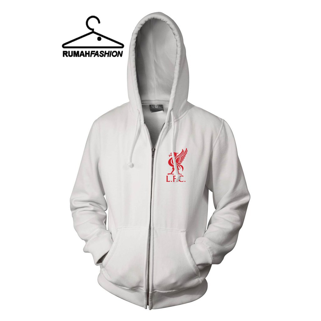 Jaket Zipper Hoodie Sweater Liverpool Logo
