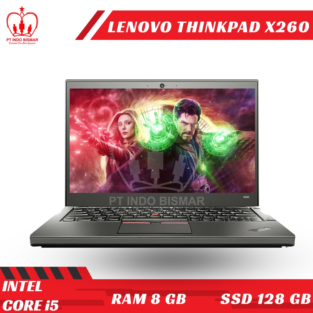 notebook lenovo thinkpad x260 intel core i5 gen 6th ram 8gb ssd 128gb layar 13inchi like new bergara