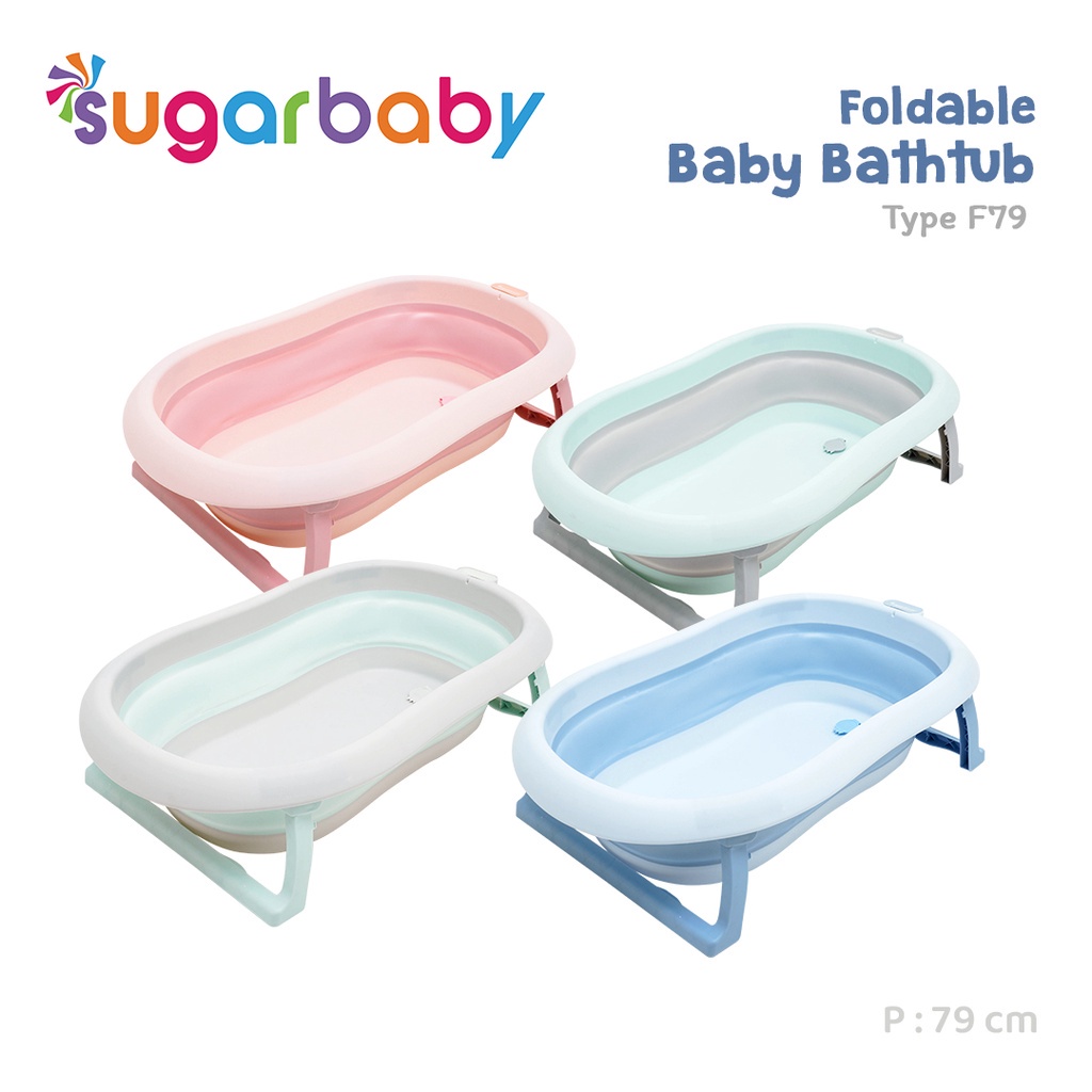 Sugar baby Foldable Baby Bathtub Dengan Sensor Panas F76&amp;F79 / Bak Mandi Bayi Lipat Dengan Sensor Panas