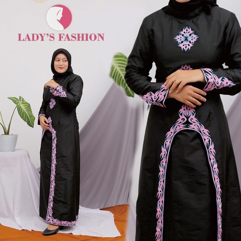 Baju Gamis Wanita Muslimah Bordir Khas Aceh Lady’s Fashion