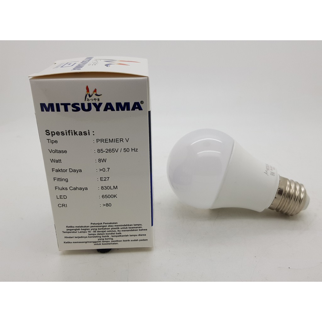 Lampu LED 8 watt PREMIER V Model BULB Merk MITSUYAMA GARANSI 1 THN