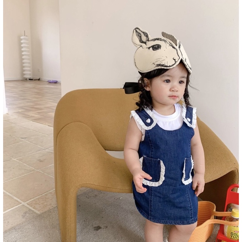 Plain denim skirt anak perempuan