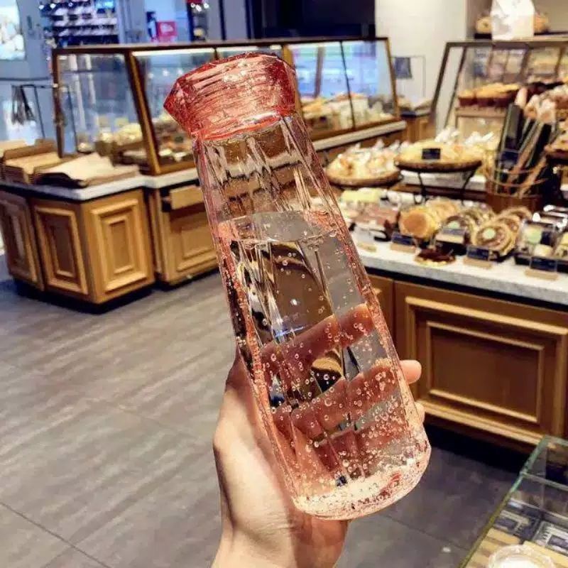botol kaca diamond / botol unik diamond / botol minum / botol souvenir-4