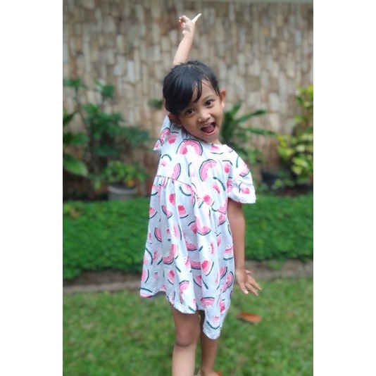 baju anak perempuan dress kaos katun 2-6 tahun
