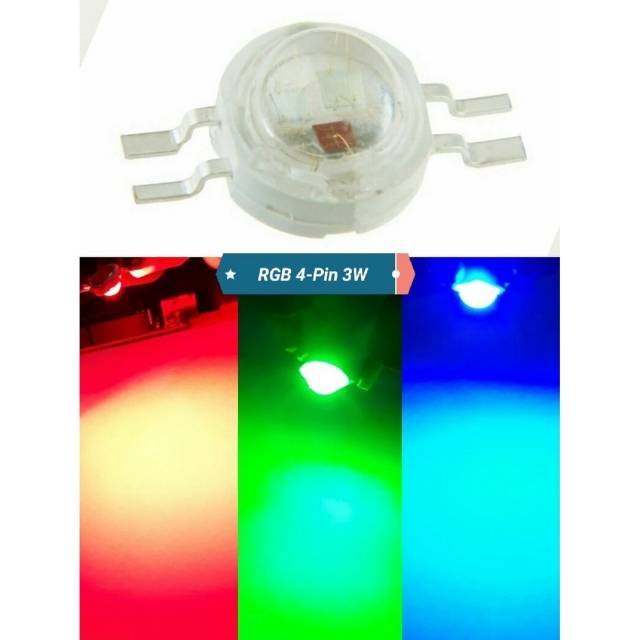 High Power Led Hpl Rgb 4P Common Anode Red Green Blue 3W Ultra Bright