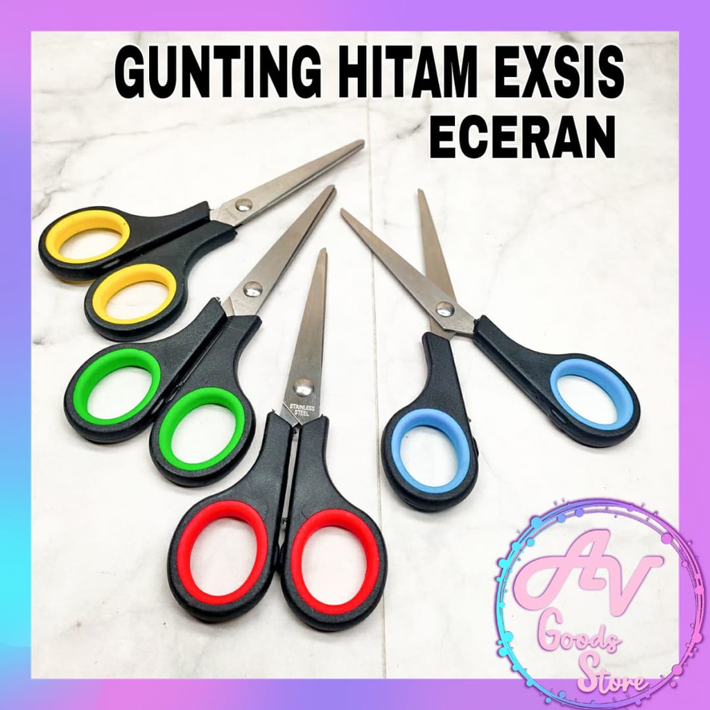 

gunting 1pcs / scissor / gunting kecil-sedang-besar / gunting HITAM EX S-M-L ECER 1pcs
