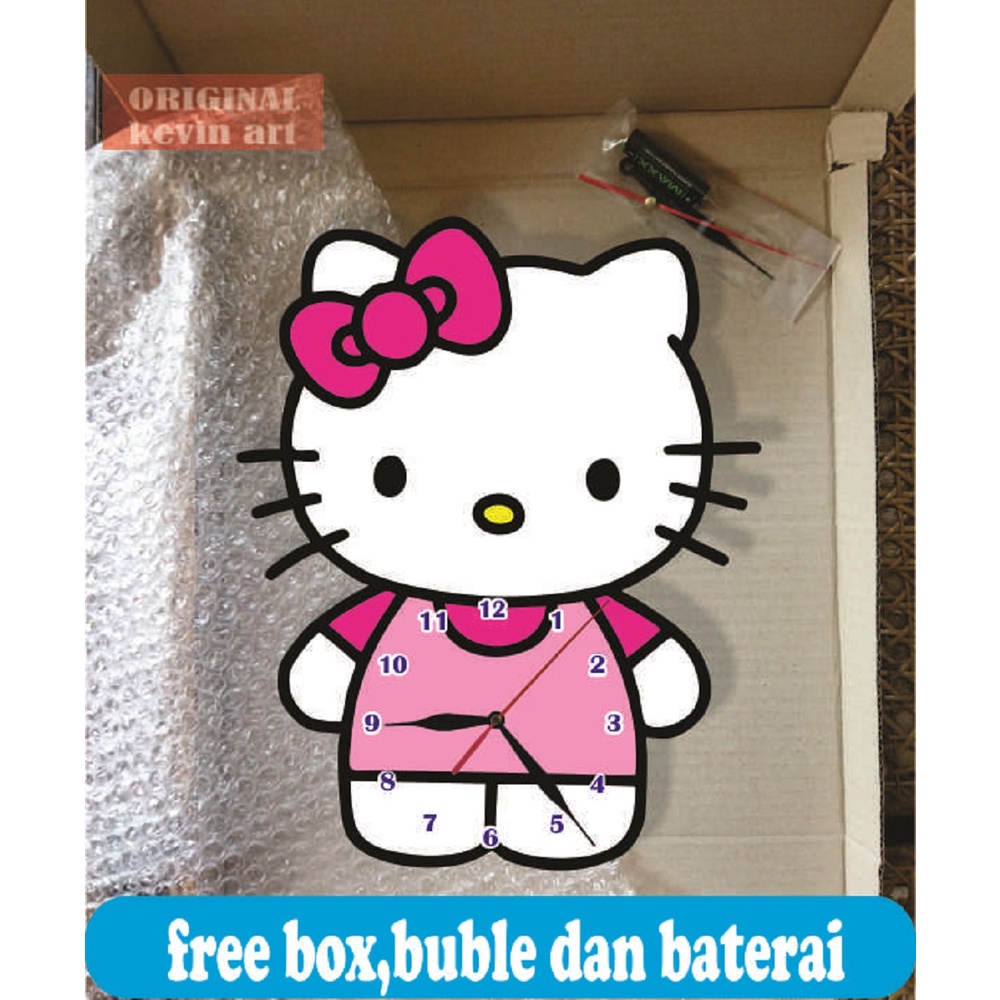 JAM DINDING HELLO KITTY KOLEKSI SERBA SERBI KARAKTER HELLO KITTY PERNAK PERNIK HIASAN DINDING KAMAR TIDUR UNIK CUSTOM TERBARU PALING LARIS  DEKORASI ULANG TAHUN PAJANGAN DINDING TEMPEL TEMBOK UNIK AESTHETIC KLASIK MINIMALIS HADIAH KADO SOUVENIR MURAH