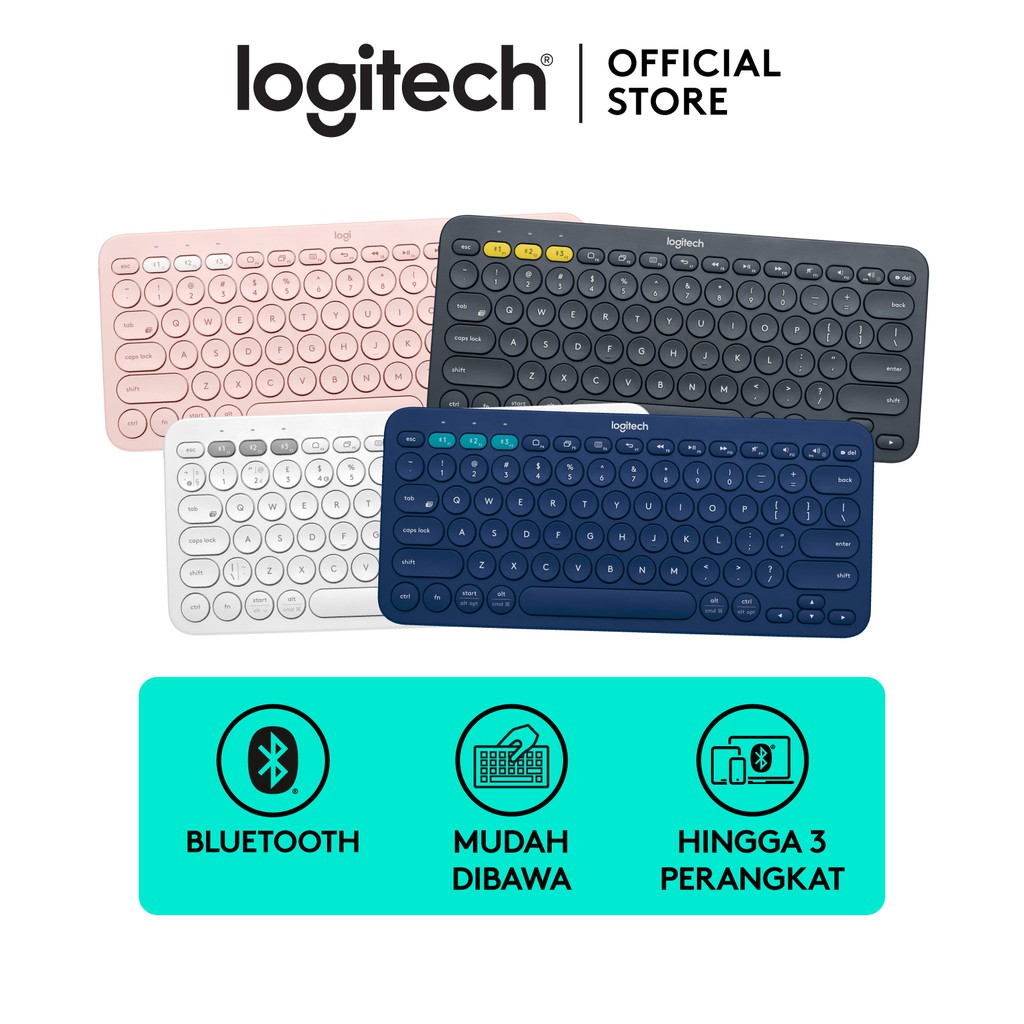 Logitech K380 Keyboard Wireless Bluetooth Multi-Device untuk Windows, Mac, Chrome OS, Android, iOS