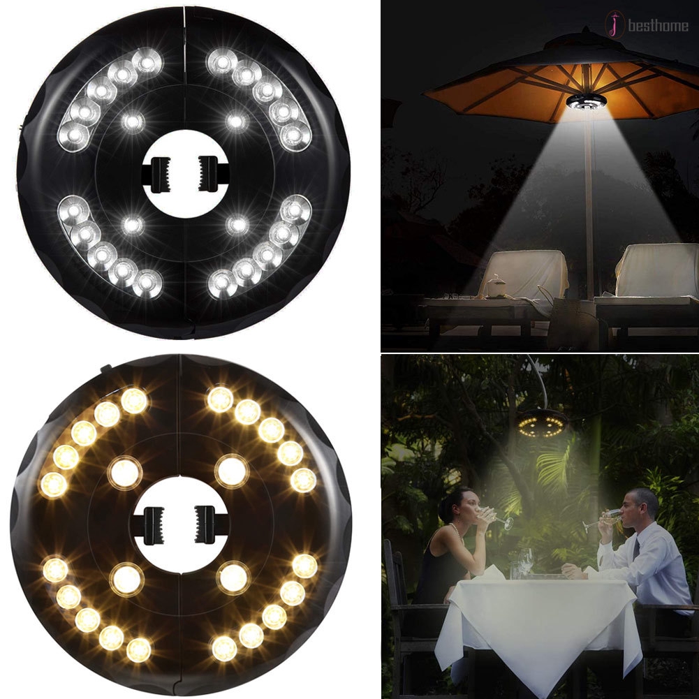 Bh Patio Umbrella Pole Lights 3 Lighting Modes Cordless 24 Led For Garden Backyard Outdoor Shopee Indonesia