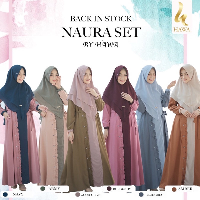 NAURA SET DRESS BY HAWA THE LABEL GAMIS SET KHIMAR