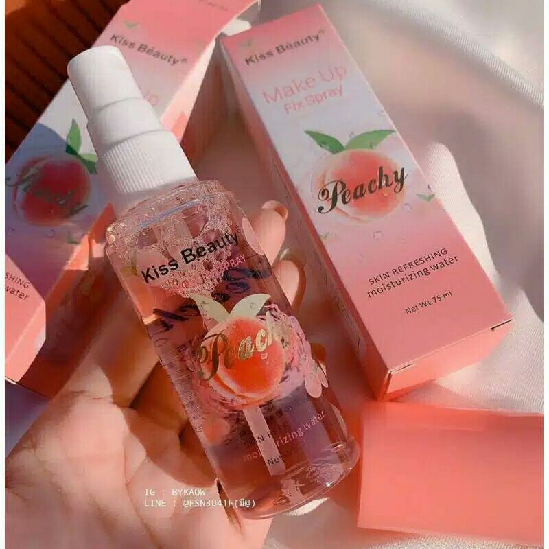kiss beauty peach lock spray make up setting spray