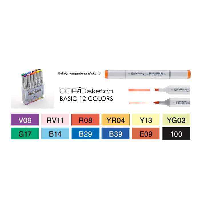 

Copic Sketch Marker set 12 BASIC CSM 12