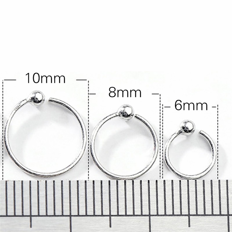 1 Pasang Anting Klip Anti Alergi Ukuran 6mm 8mm 10mm Untuk Wanita