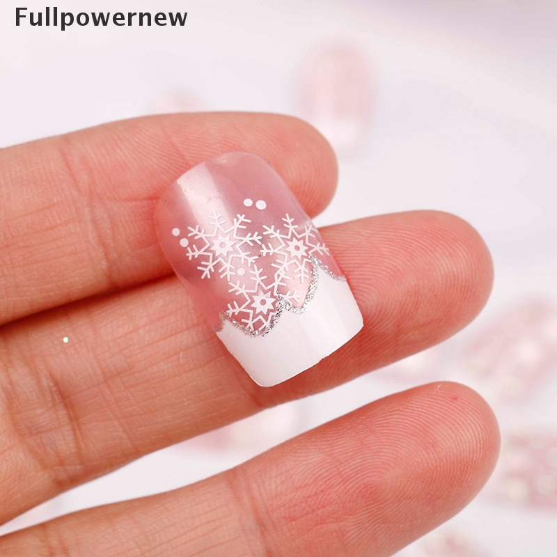 [FULL] 24*Snowflake short fake art skills acrylic nail fake artificial nails detachable