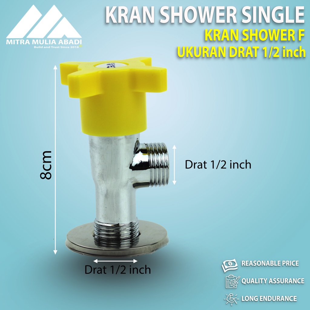 Stop Kran Shower Single Kloset Warna 1/2 Inch - Kuning